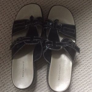 ROCKPORT Black patent leather sandals
